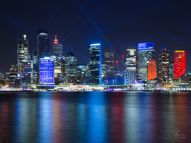 ビビッドシドニー シティ夜景 VIVID SYDNEY city view